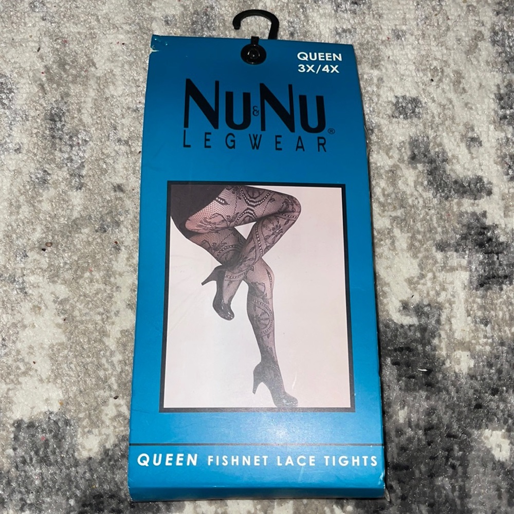 NuNu Legwear Queen Fishnet Lace Tights Women’s sz 3x/4x